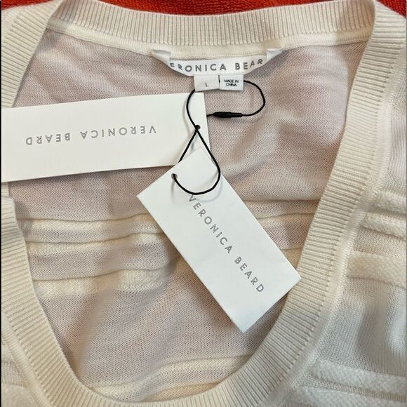 Veronica Beard Juni Merino Wool Sweater in Ivory Color .Size L - Picture 12 of 13